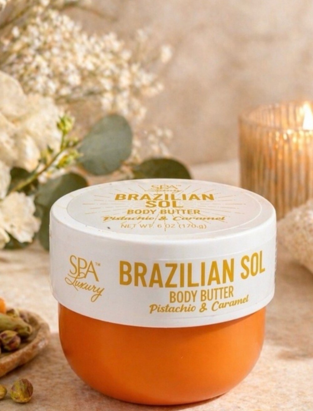 Brazilian Sol Pistachio & Caramel Body Butter - Orange